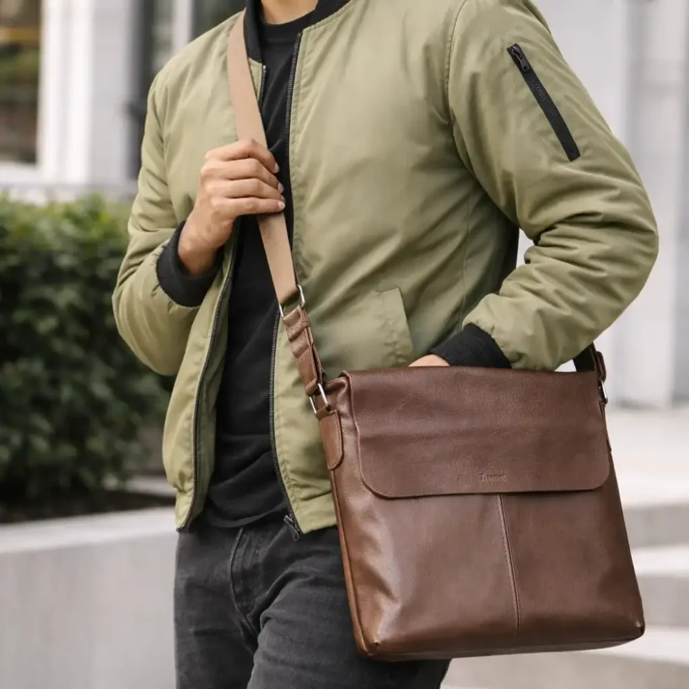 Turume leather shoulder bag