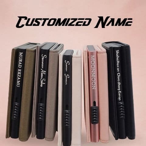 Customized name wallets in a selection of colours